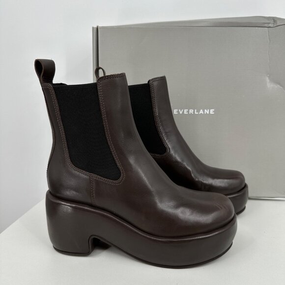 Everlane The Puffa Boot in Dark Brown sz 7.5 Chelsea Ankle 3.25" Chunky Platform - Picture 5 of 10